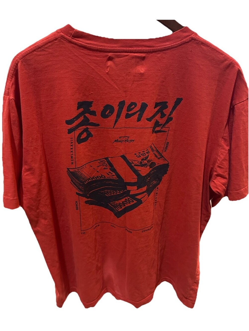 Money Heist Korea Netflix Shirt XXL Red Graphic Tee Streetwear TV Show